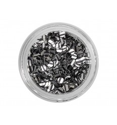 Purpurinas para uñas black & silver