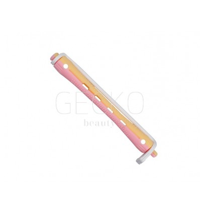 BIGUDI PLASTICO LARGO AMARILLO-ROSA 12 UNI